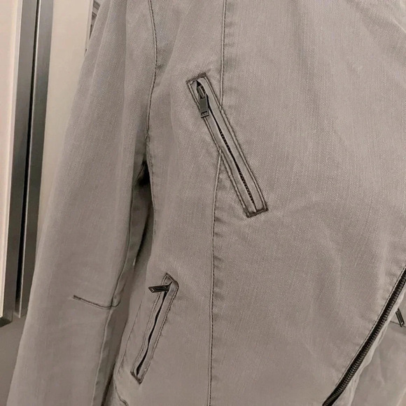 Moto Denim Jean Jacket,  Size M - Picture 6 of 11